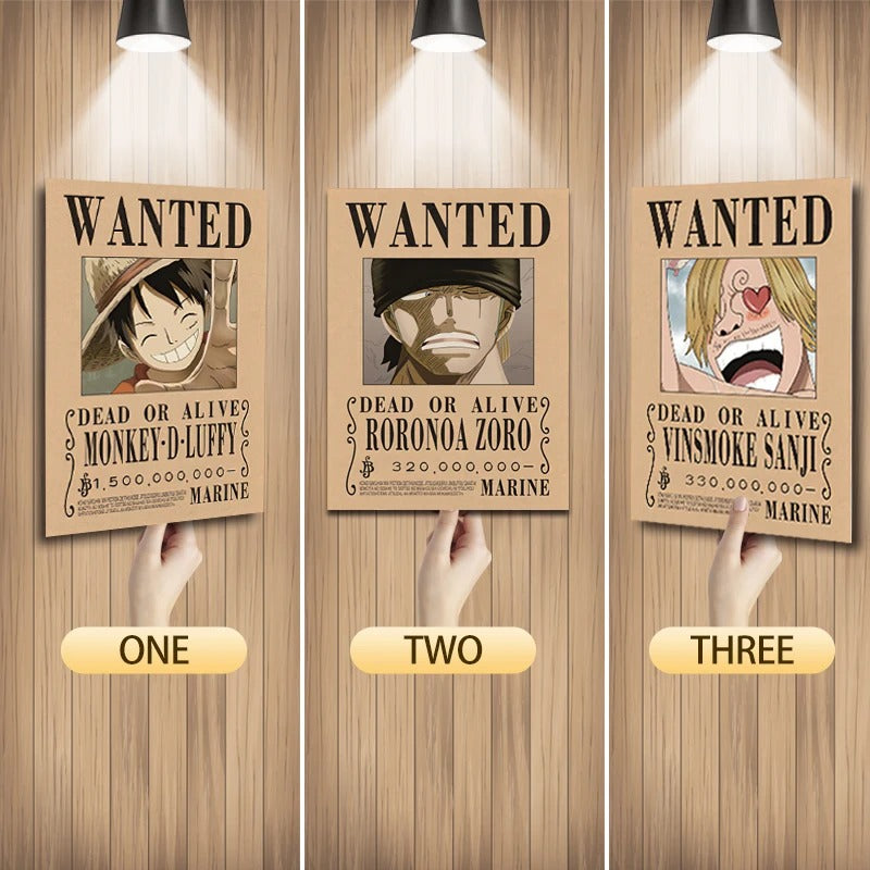 Cartel Decorativo Lenticular 3D WANTED - Luffy - Zoro - Sanji | One Piece