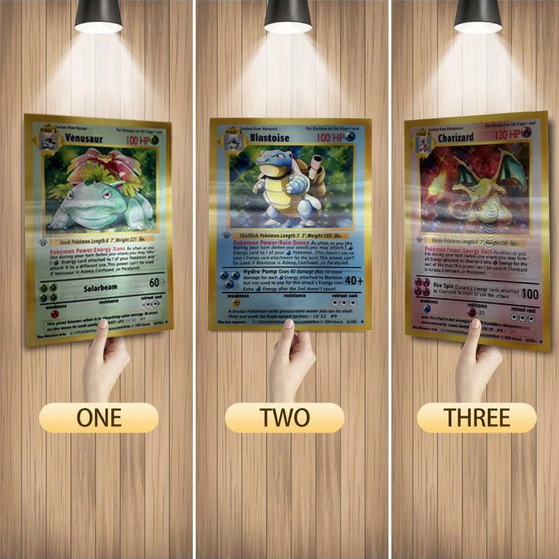 Cartel Decorativo Lenticular 3D Pokémon TCG 1° edición Charizard - Venusaur - Blastoise | Pokemon