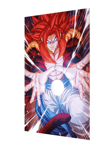 Cartel Decorativo Lenticular 3D Goku y Vegeta fase 4 | Dragon Ball