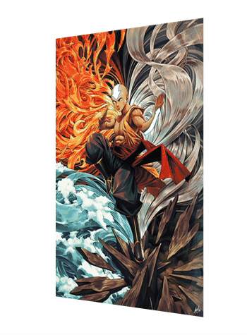 Cartel Decorativo Lenticular 3D Aang - Katara - Toph Beifong | Avatar