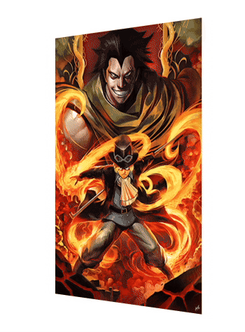 Cartel Decorativo Lenticular 3D  Luffy, Shanks - Ace, Shirohige - Sabo,  Dragon  | One Piece