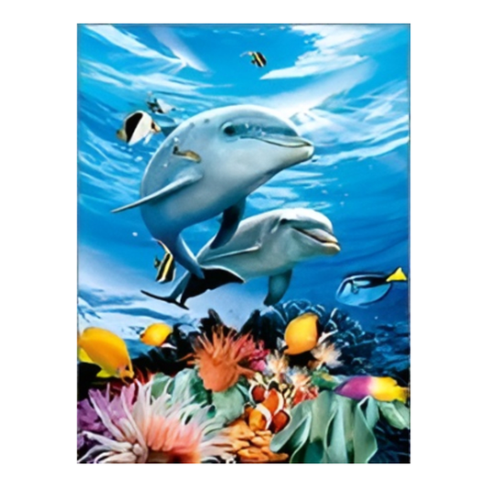 Cuadro Lenticular 3D Delfines en el Mar