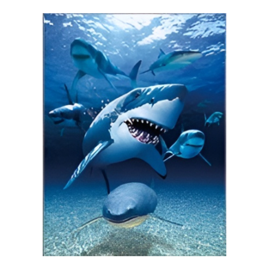 Cuadro Lenticular 3D Tiburones en el Mar
