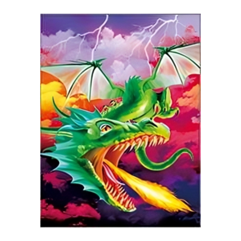 Cuadro Lenticular 3D Dragón Lanzando Fuego