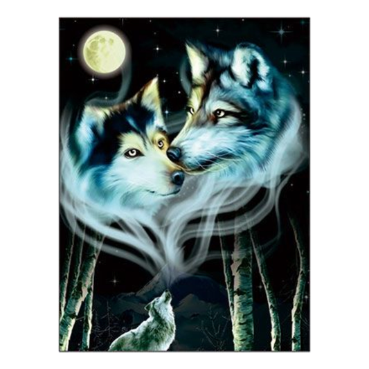 Cuadro Lenticular 3D Pareja de Lobos