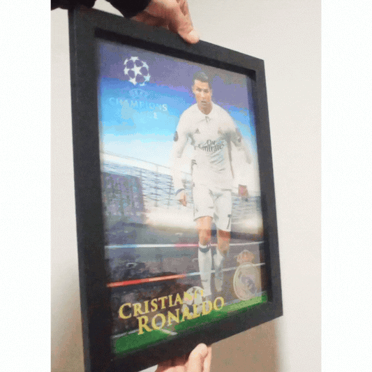 Cartel Decorativo Lenticular 3D Cristiano Ronaldo Real Madrid - Manchester - Portugal