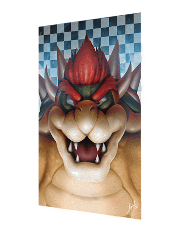 Cartel Decorativo Lenticular 3D Mario Bross - Bowser | Super Mario