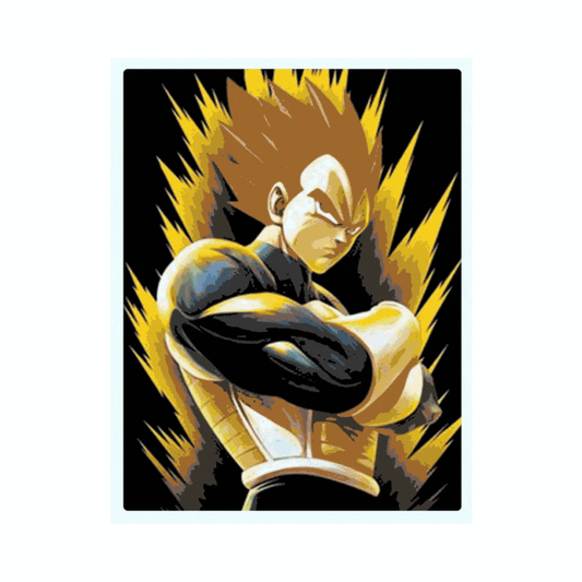 Cuadro Lenticular 3D Vegeta Super Saiyajin Modo Dios