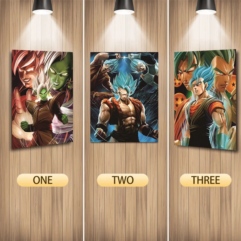 Cartel Decorativo Lenticular 3D Zamasu - Vegetto - Gogeta | Dragon Ball