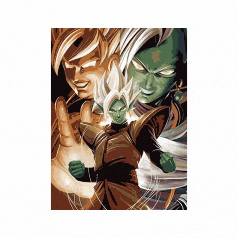 Cuadro Lenticular 3D Zamas Fusión Vegetto Gogeta