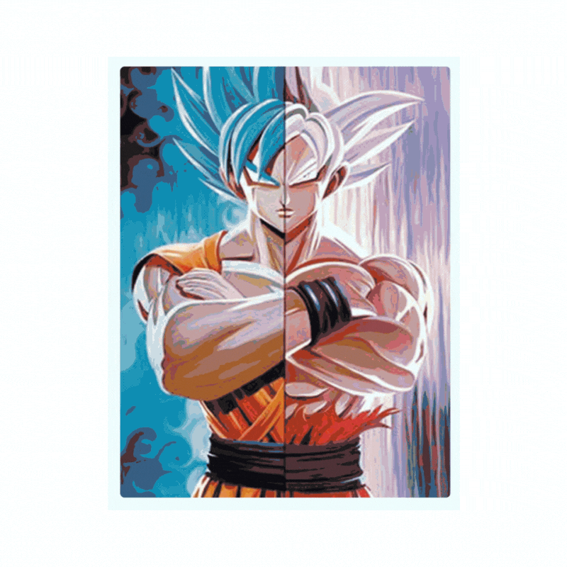 Cuadro Lenticular 3D Goku SSJ 2 3 4 Modo Dios Ultra Instinto