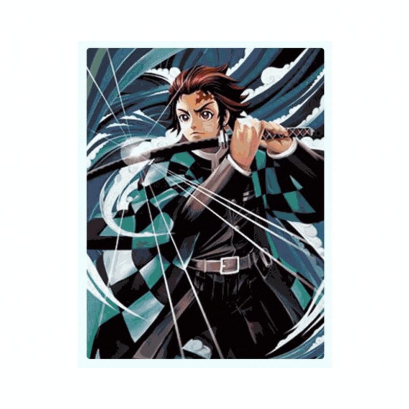 Cuadro Lenticular 3D Tanjiro Muzan Kibutsuji Nezuko