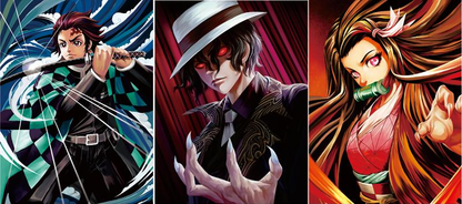 Cartel Decorativo Lenticular 3D Tanjiro - Nezuko - Muzan Kibutsuji | Demon Slayer