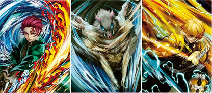 Cartel Decorativo Lenticular 3D Tanjiro- Inozuke - Zenitsu | Demon Slayer