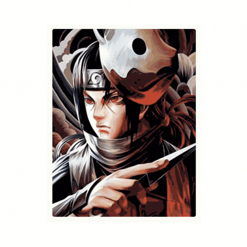 Cuadro Lenticular 3D Itachi Uchiha Etapas