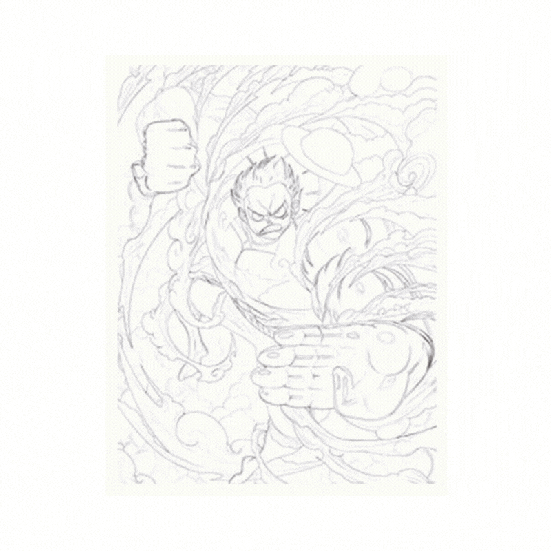 Cuadro Lenticular 3D Luffy Gear 4 Fruta Gomu Gomu