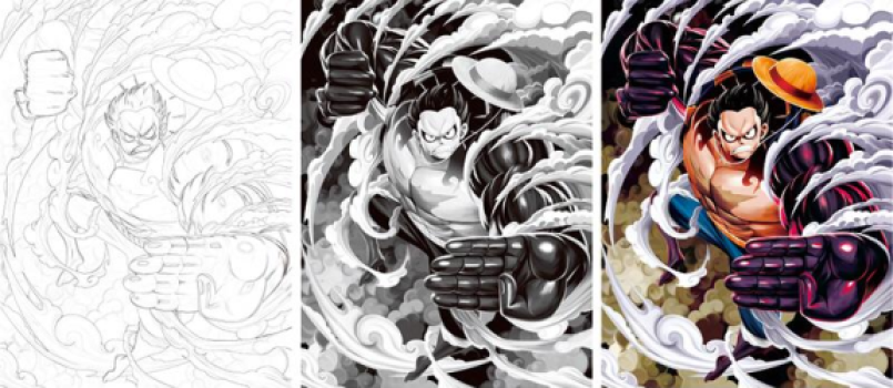 Cartel Decorativo Lenticular 3D Luffy Gear 4 Fruta Gomu Gomu | One Piece