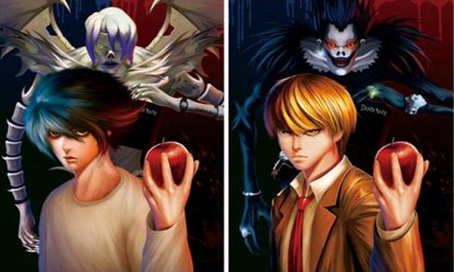 Cartel Decorativo Lenticular 3D Light Yagami y Ryuk - L y Shinigami | Death Note