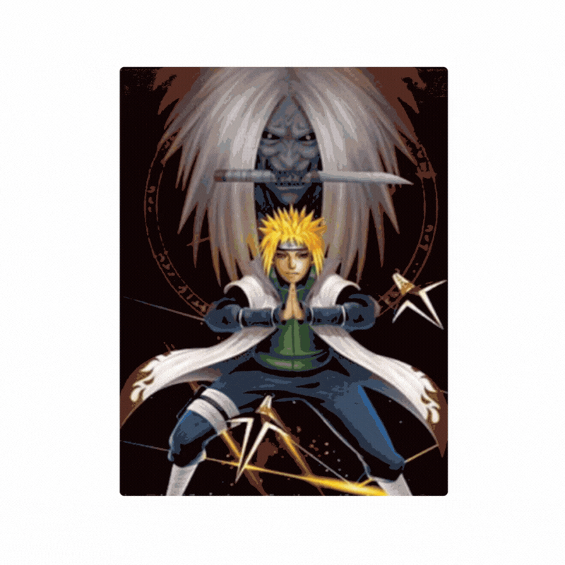 Cuadro Lenticular 3D Minato Cuarto Hokage Naruto Modo Kyubi