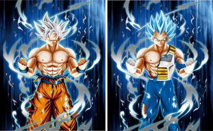 Cartel Decorativo Lenticular 3D Goku Ultra Instinto - Vegeta modo Dios | Dragon Ball Super
