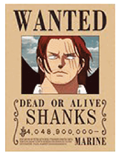 Cartel Decorativo Lenticular 3D WANTED | Edward Newgate - Monkey D.Dragon - Shanks | One Piece