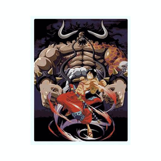 Cuadro Lenticular 3D Luffy Zoro Sanji Kaido | One Piece