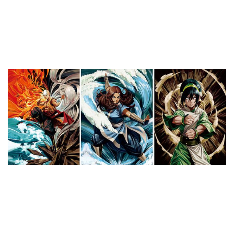 Cuadro Lenticular 3D Aang Katara Toph Beifong Avatar