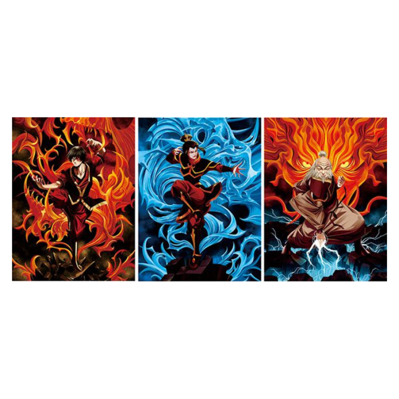 Cuadro Lenticular 3D Azula, Zuko, Iroh Avatar