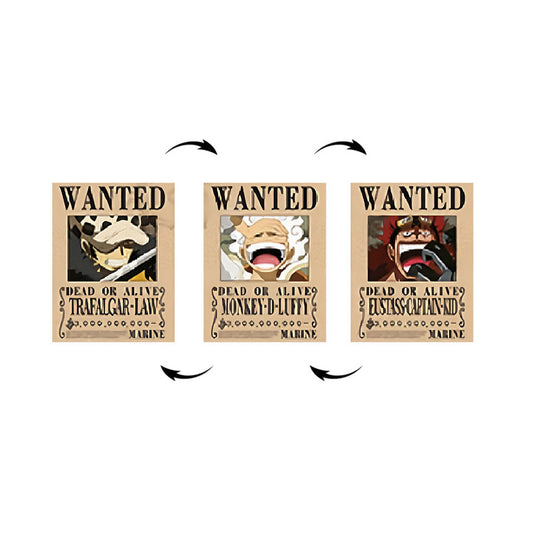Cuadro Decorativo 3D Trafalgar Law Luffy Eustass Cap Kid 