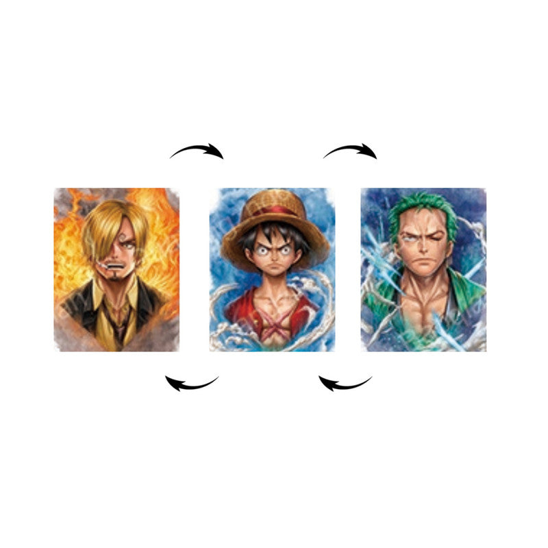 One Piece Luffy Zoro Sanji Cuadro Decorativo Lenticular 3D
