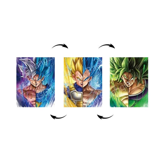 Goku Vegeta Broly Modo Super Saijan Modo Dios Cuadro 3D