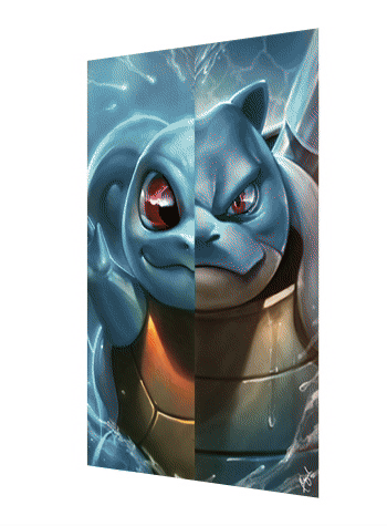 Cartel Decorativo Lenticular 3D  Venusaur - Charizard - Blastoise | Pokemon