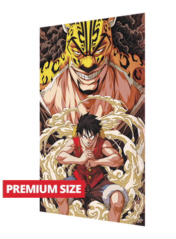 Cartel Decorativo Lenticular 3D Luffy vs Kaido - Doflamingo - Rob Lucci | One Piece