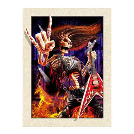 Cuadro Lenticular 3D Esqueleto Metal Rockero