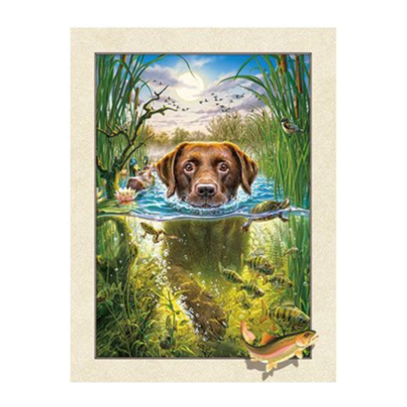Cuadro Lenticular 3D Perro en un Lago