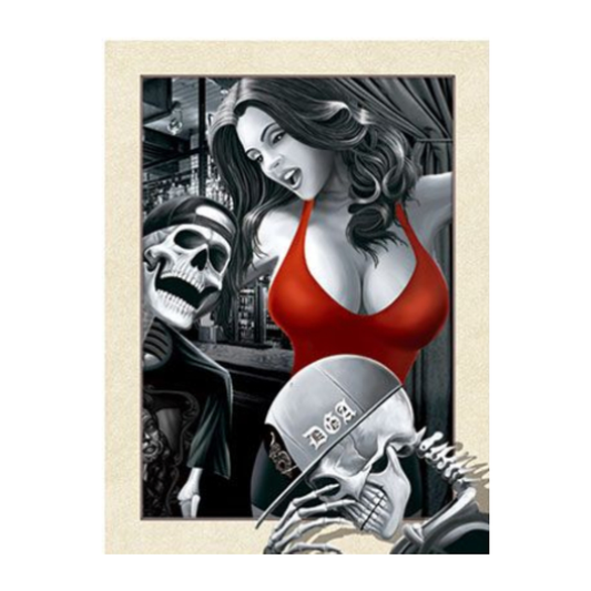 Cuadro Lenticular 3D Esqueleto Calavera Mujer Sexy