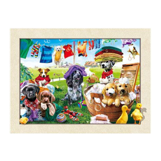 Cuadro Lenticular 3D Perritos Cachorros en el patio