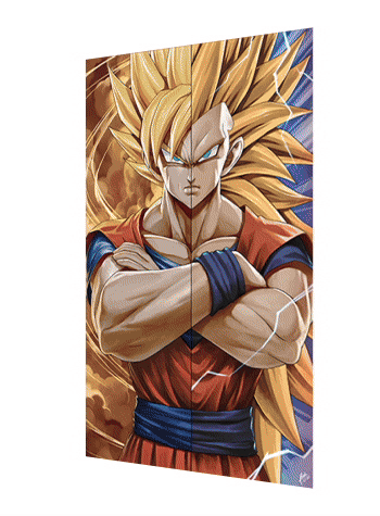 Cartel Decorativo Lenticular 3D Goku en distintas fases | Dragon Ball