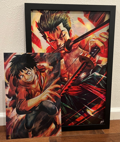 Cartel Decorativo Lenticular 3D Luffy - Zoro - Sanji | One Piece