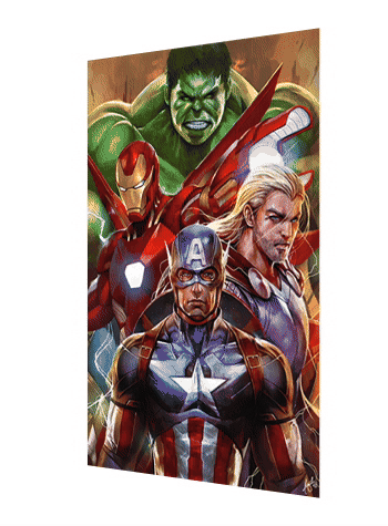 Cartel Decorativo Lenticular 3D Heroes de Marvel Avengers | Marvel