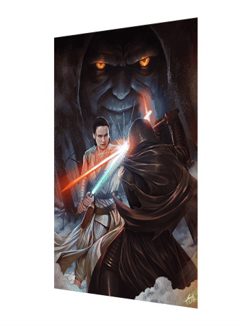 Cartel Decorativo Lenticular 3D Rey - Darth Vader - Luke | Star Wars
