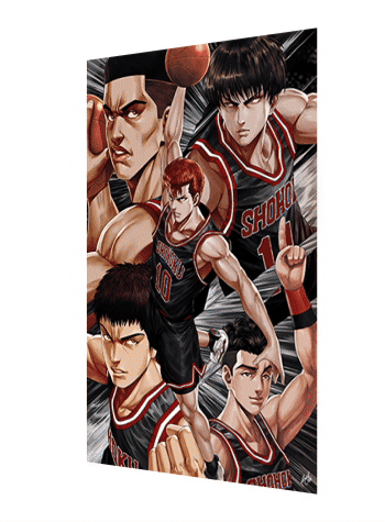 Cartel Decorativo Lenticular 3D Equipo Shohoku | Slam Dunk