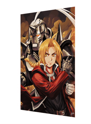 Cartel Decorativo Lenticular 3D Edward Elric - Roy Mustang | Fullmetal Alchemist