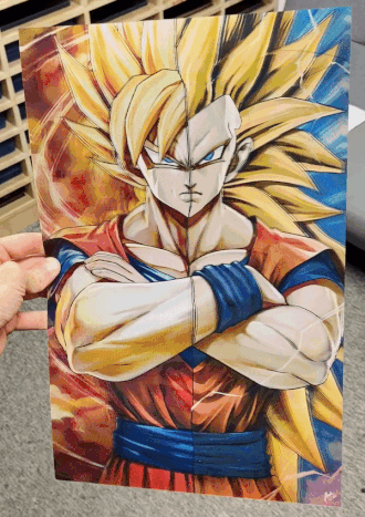 Cartel Decorativo Lenticular 3D Goku en distintas fases | Dragon Ball
