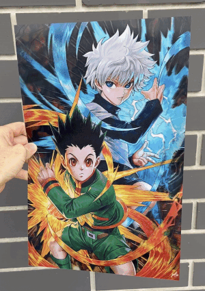 Cartel Decorativo Lenticular 3D Gon y Killua Máximo Poder | Hunter X Hunter