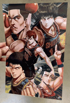 Cartel Decorativo Lenticular 3D Equipo Shohoku | Slam Dunk