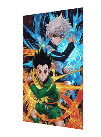 Cartel Decorativo Lenticular 3D Gon y Killua Máximo Poder | Hunter X Hunter