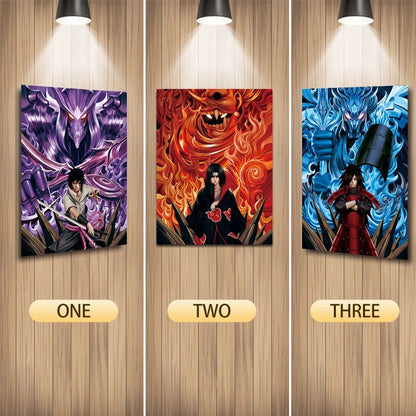 Cartel Decorativo Lenticular 3D Sasuke -  Itachi - Madara | Naruto