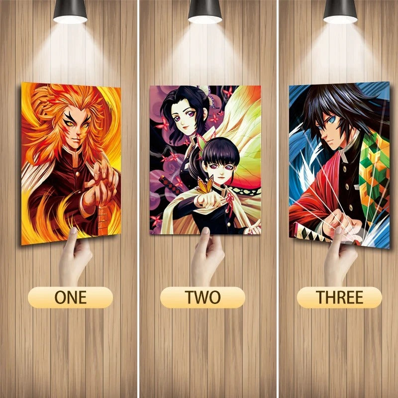 Cartel Decorativo Lenticular 3D Giyu Tomioka - Shinobu Kocho - Rengoku | Demon Slayer