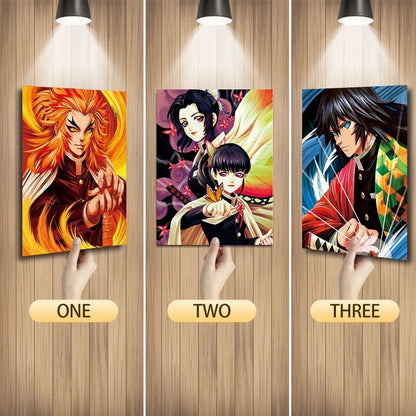 Cartel Decorativo Lenticular 3D Giyu Tomioka - Shinobu Kocho - Rengoku | Demon Slayer